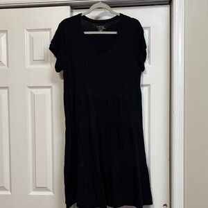 Time and Tru Black Tiered Mini Dress